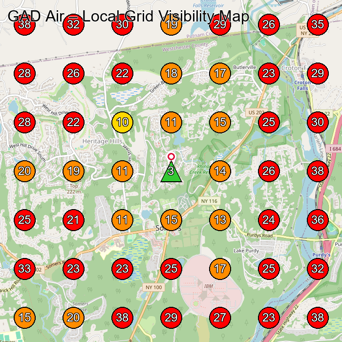 GAD Air GeoGrid visibility map for Spa in Somers